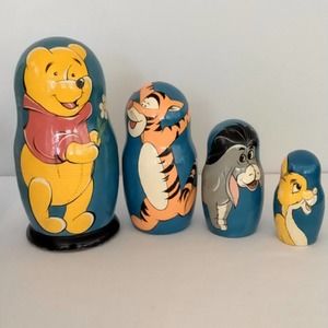 Winnie the Pooh Vintage Wooden Stackable Nesting Dolls